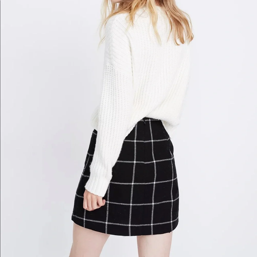 Madewell Museum Patch-Pocket Mini Skirt in Windowpane Size 4 (NWT) - Picture 2 of 6